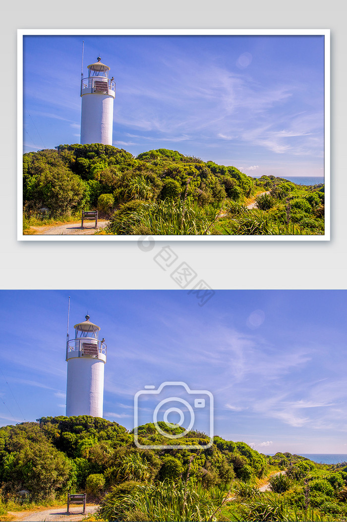 新西兰南岛西海岸灯塔自然风光摄影图片