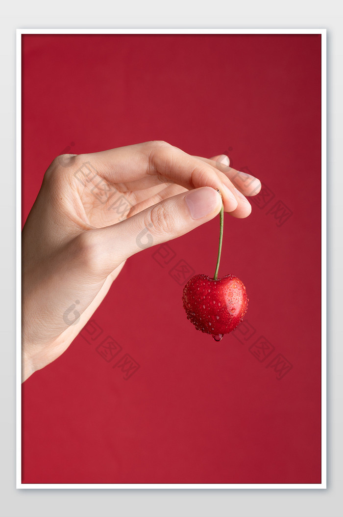 新鲜樱桃车厘子红色水果高清特写摄影图片