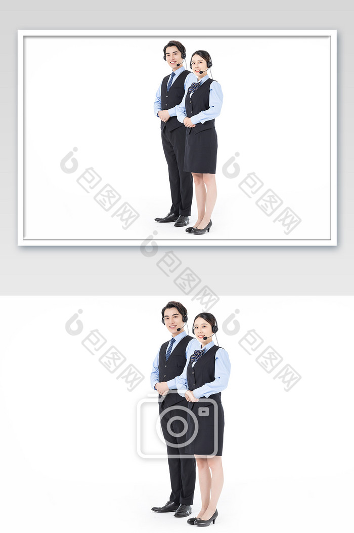 商务男女白领客服标准站姿图片图片