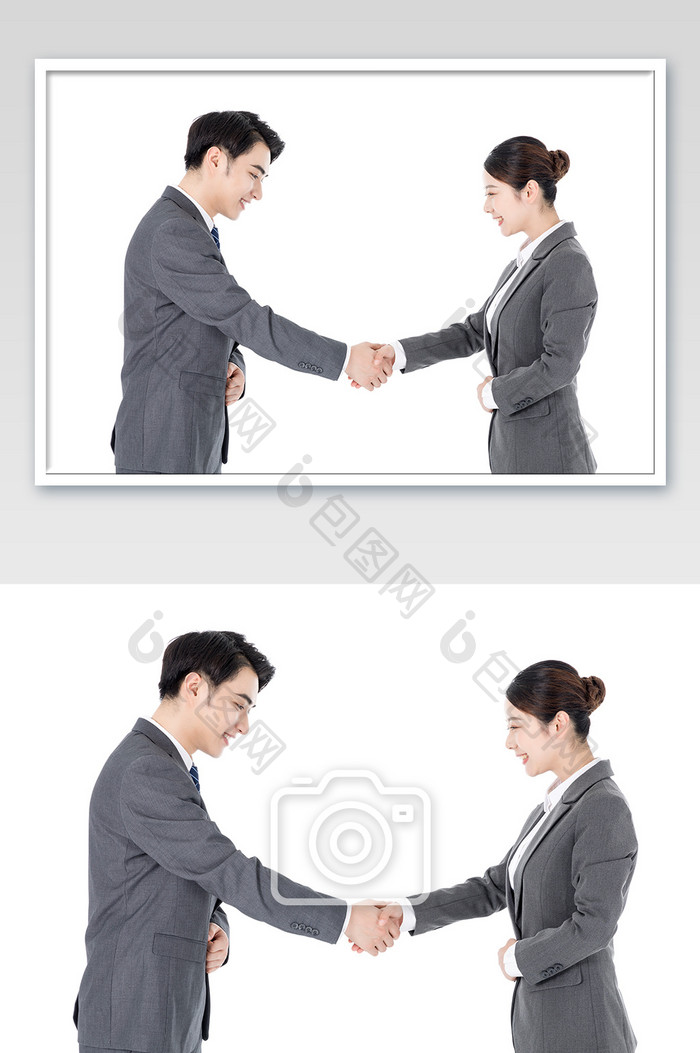 商务男女白领销售握手