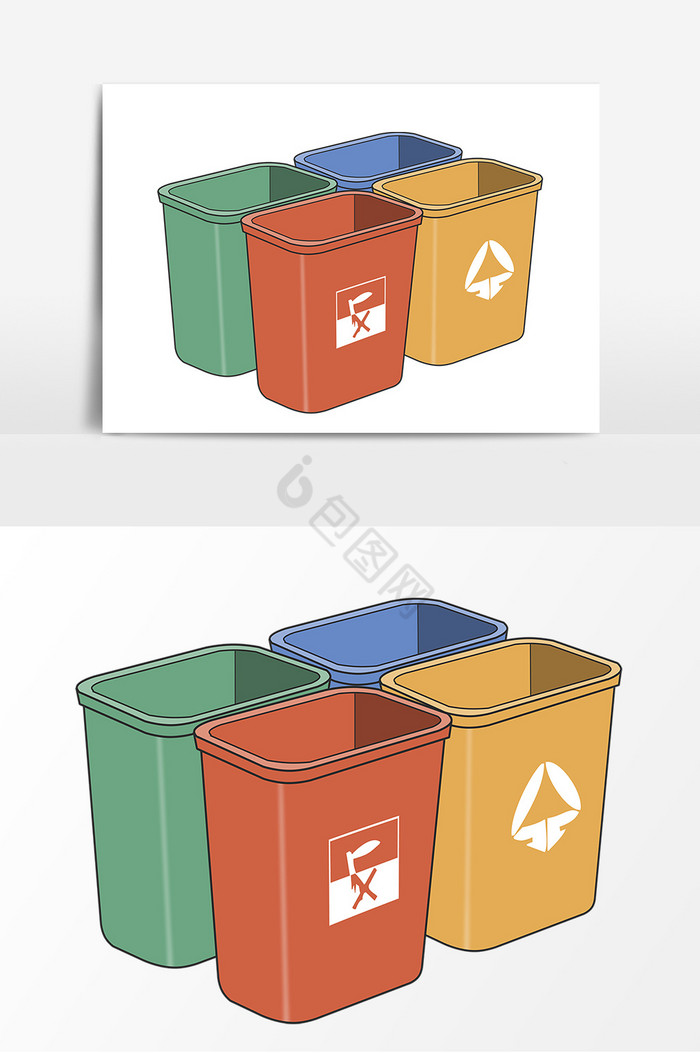 垃圾分类垃圾桶图片