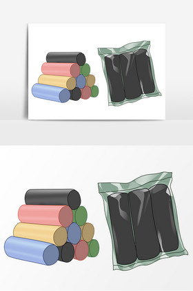 手绘垃圾袋元素图片