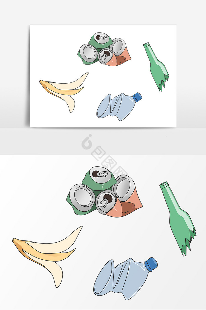 垃圾易拉罐果皮图片