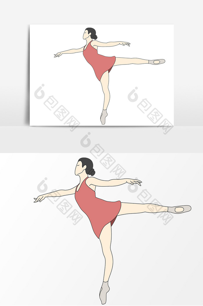 手绘跳舞的舞者卡通形象