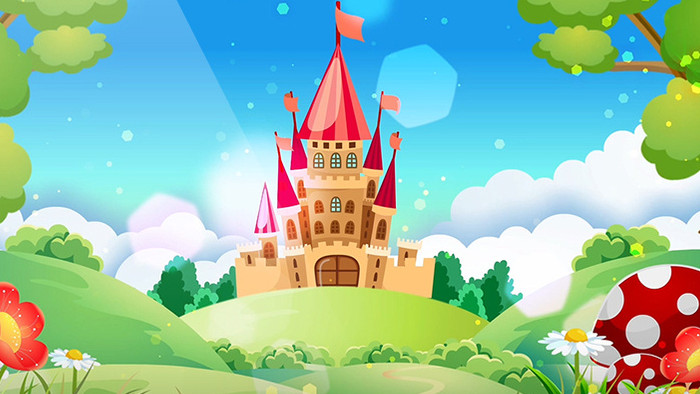 梦幻卡通城堡舞台背景