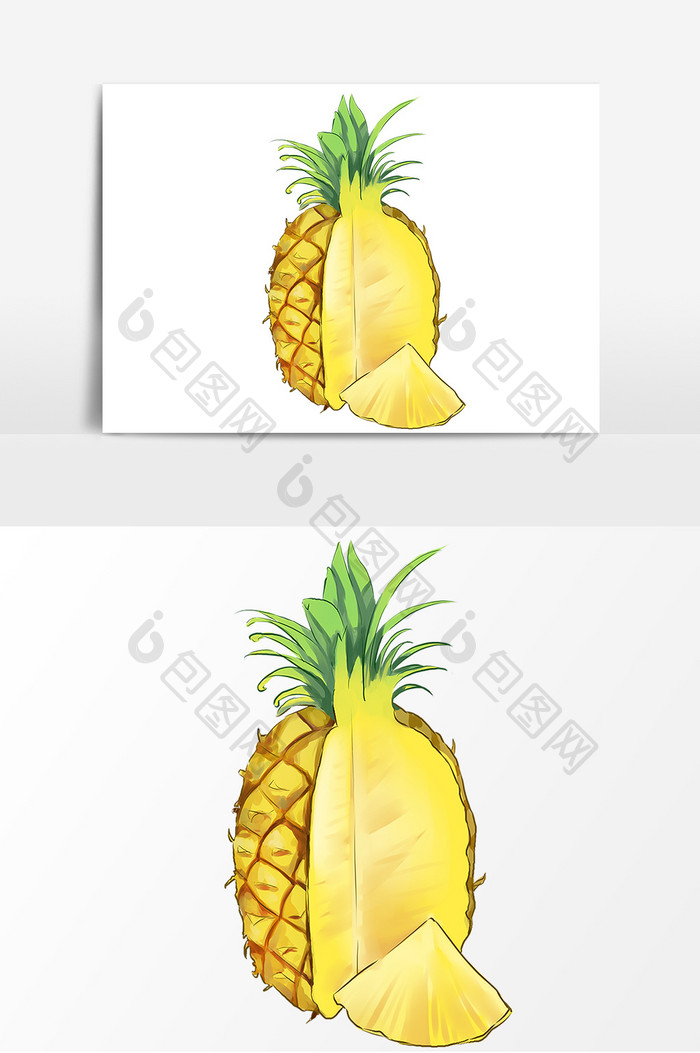 水果菠萝卡通形象元素