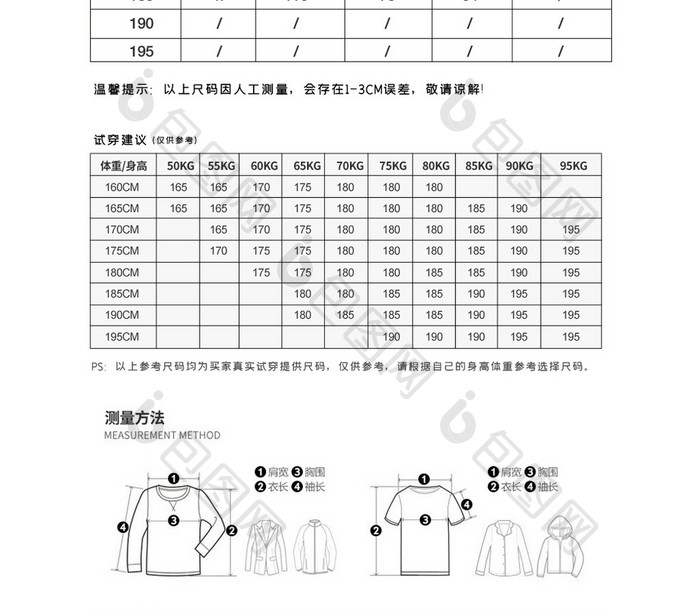 淘宝天猫男装详情页商品信息模板