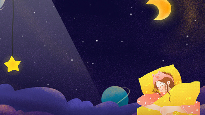 关一下月亮卡通温馨世界睡眠日节目AE模板