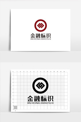 红色大气金融logovi模板