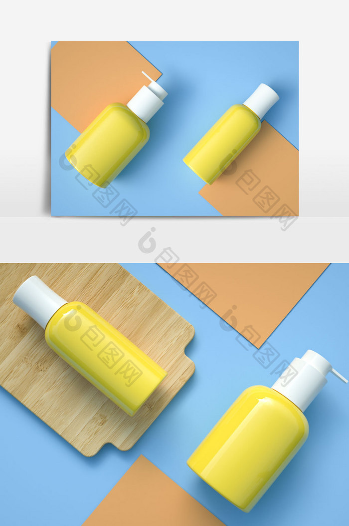 C4D洗发水塑料瓶子化妆品产品模型下载