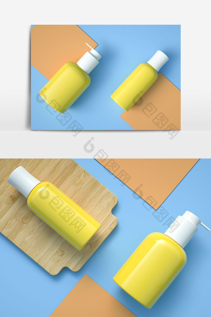 C4D洗发水塑料瓶子化妆品产品模型下载图片图片