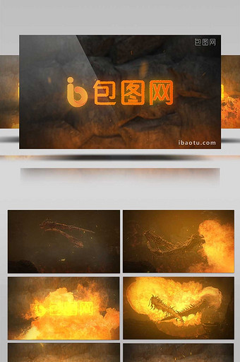 震撼火龙logo开场特效AE模板图片