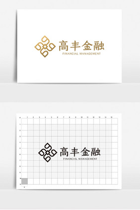 金色中式高端大气金融理财logoVI模板