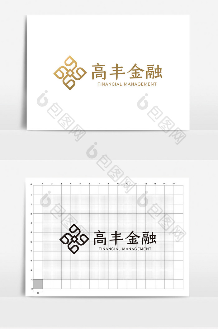 金色中式高端大气金融理财logoVI模板