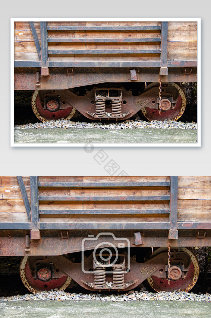 锈迹斑斑老式火车轮摄影图