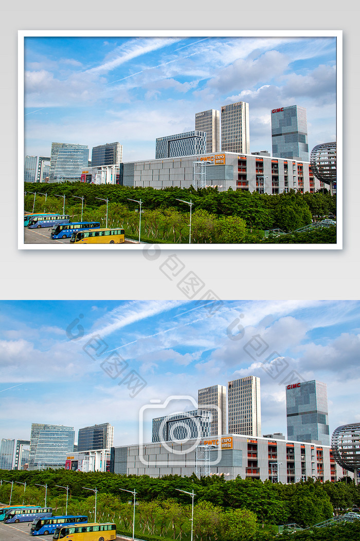 广州保利世界贸易中心城市高楼建筑摄影图