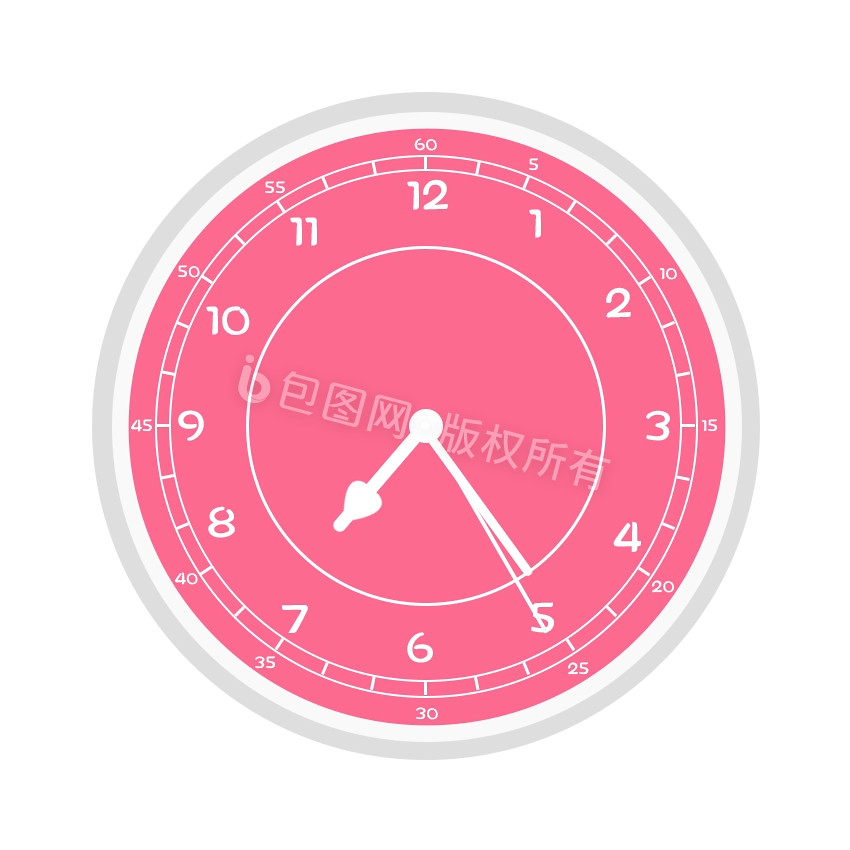 粉色可爱钟表时钟卡通转动GIF图片