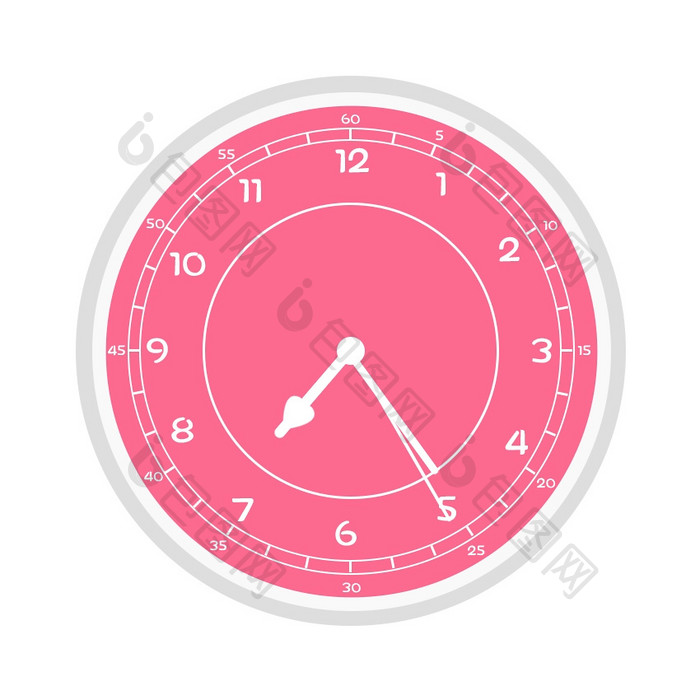 粉色可爱钟表时钟卡通转动GIF