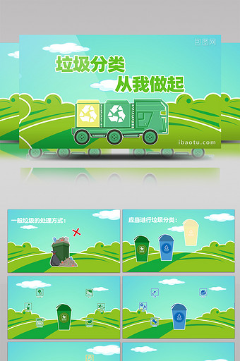 环境保护垃圾分类动画片头AE模板图片