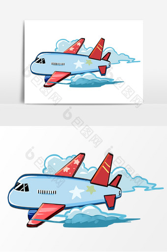 手绘国庆节卡通空军元素图片