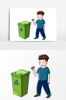 分类丢垃圾的人物图片