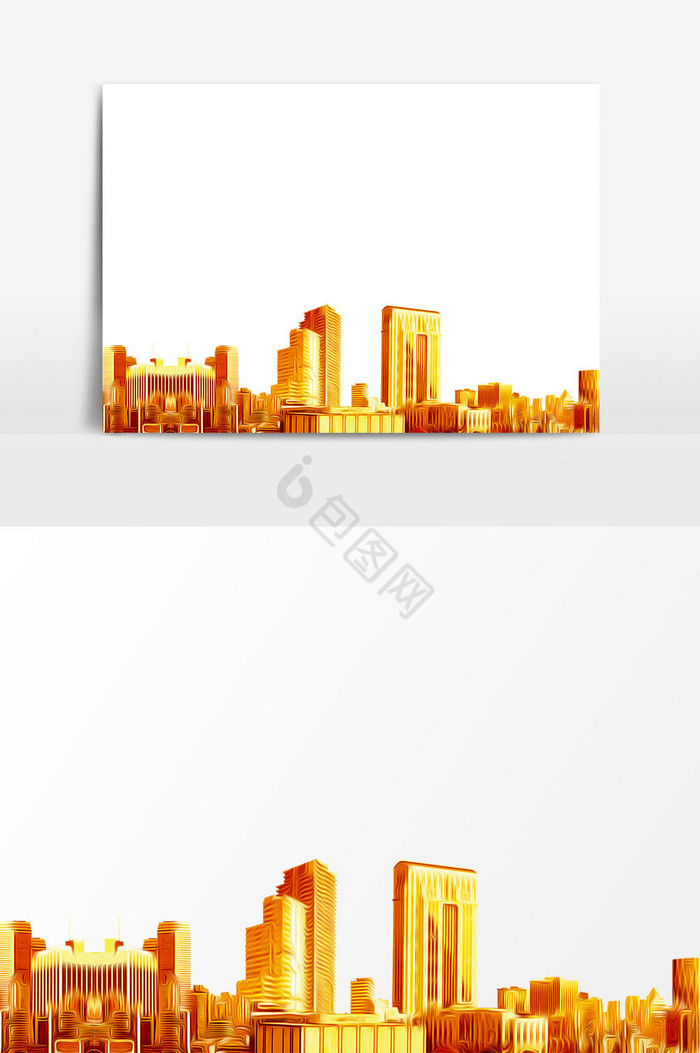 金色城市建筑装饰图片