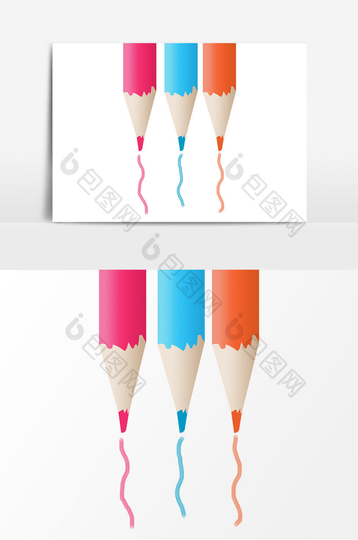 彩色铅笔画笔装饰元素