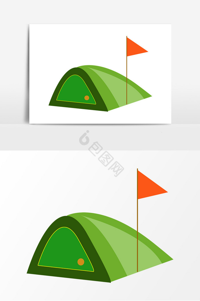 露营帐篷小红旗图片