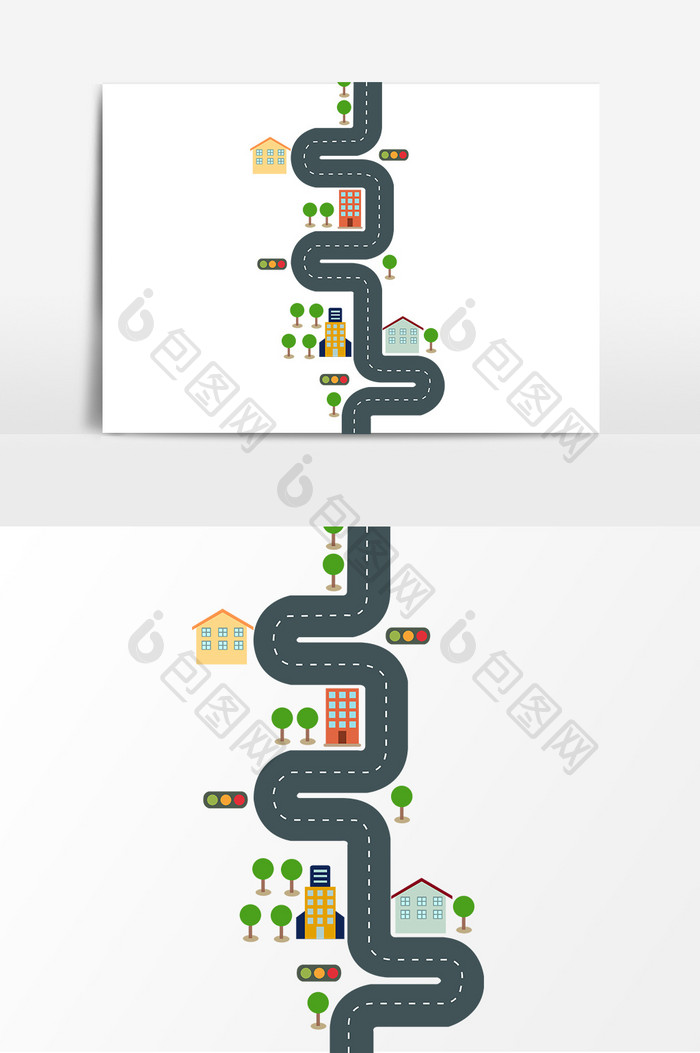 卡通扁平矢量手绘地图