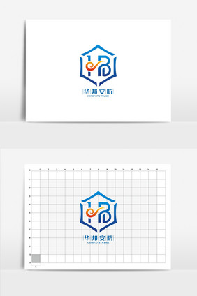 个性字母安防公司VI标志logo设计