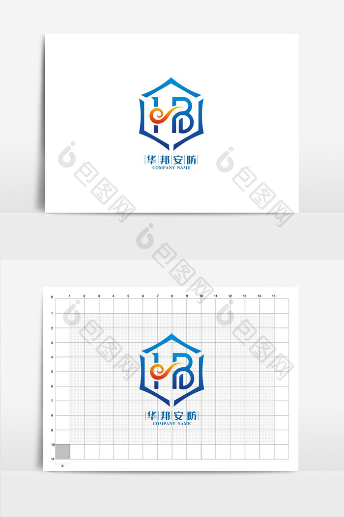 个性字母安防公司VI标志logo设计