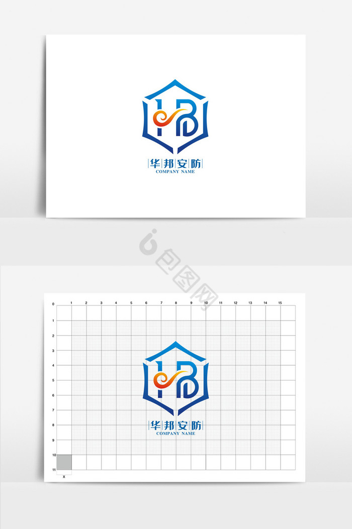 个性字母安防公司VI标志logo图片