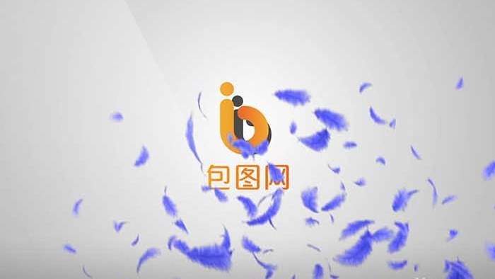 柔美漂亮的羽毛logo演绎开场特效