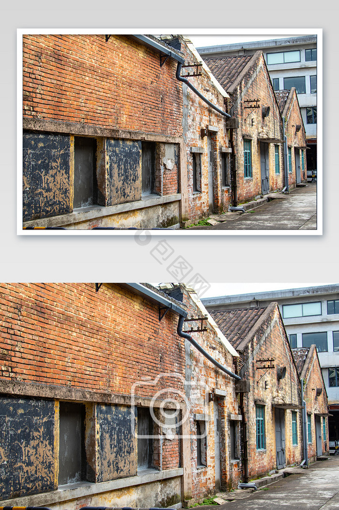 广州艺术创意红砖厂红砖房子摄影图