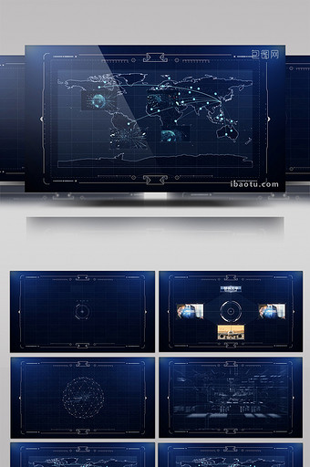 科技UI企业大数据云平台视图AE模板图片