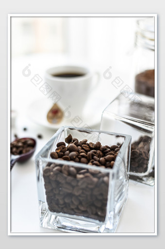 北欧INS风手工咖啡咖啡豆摄影图片