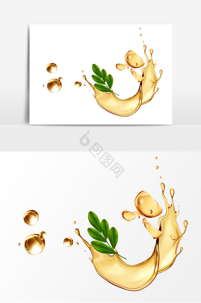 精华液绿叶水滴装饰图片