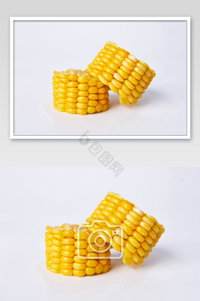 玉米棒粗粮白底片图片