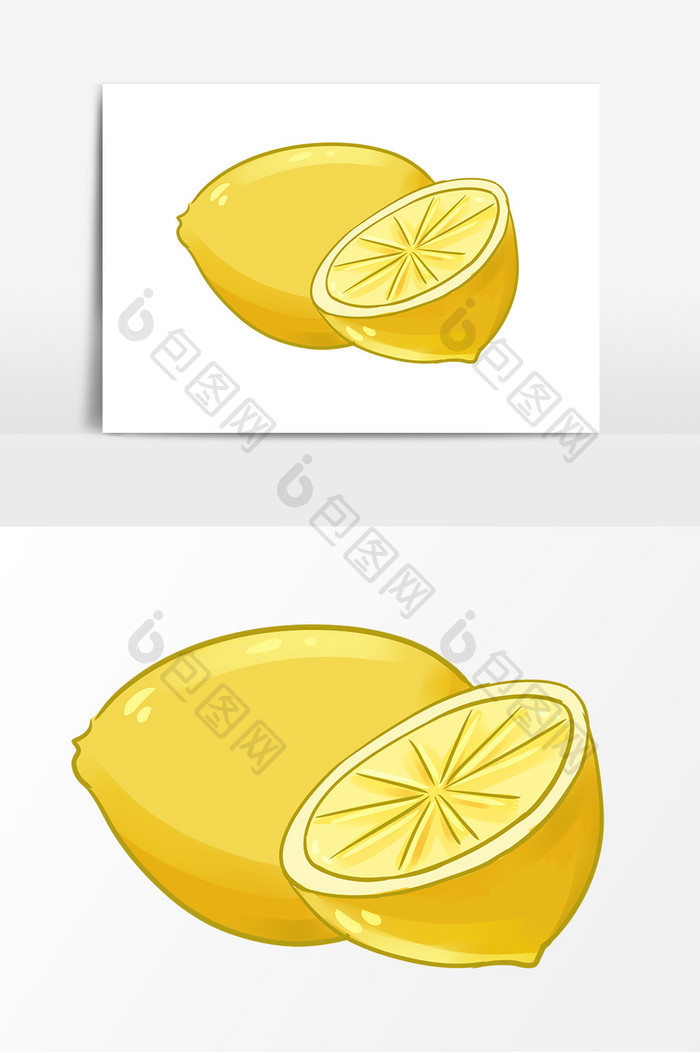 手绘手账水果柠檬元素