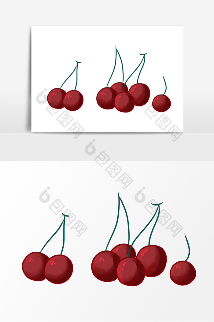 手绘手账水果樱桃元素