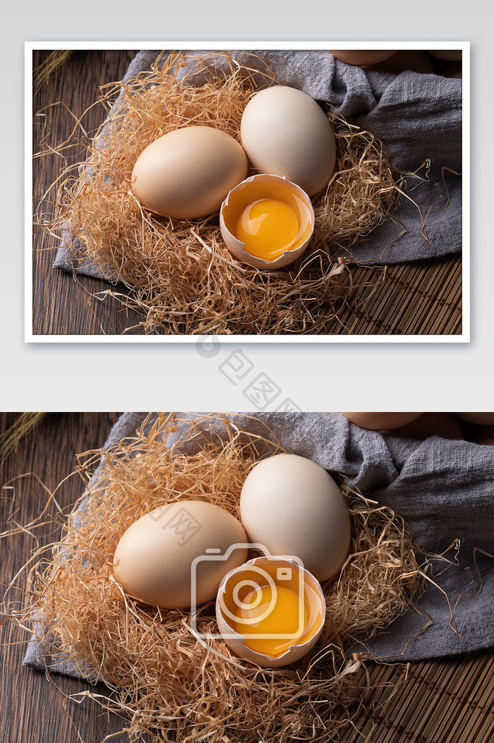 新鲜鸡蛋自然场景创意摄影图