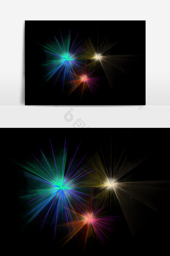 炫彩灯光效果元素图片