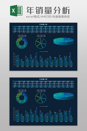 年销量分析科技可视化Excel模板图片