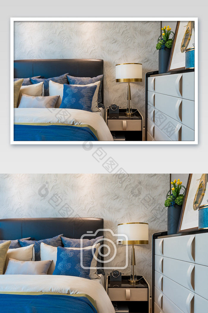 新中式优雅简约的家居软装搭配摄影图