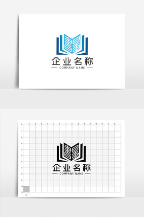 简约书本教育行业LOGOVI模板