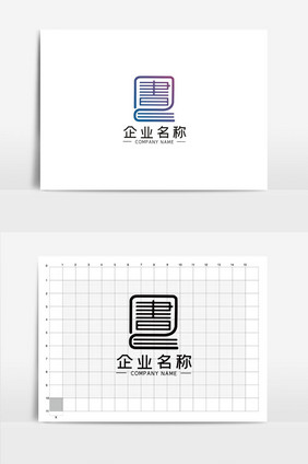 简约创意书字教育行业LOGOVI模板