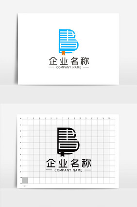 简约创意字母B书本LOGOVI模板