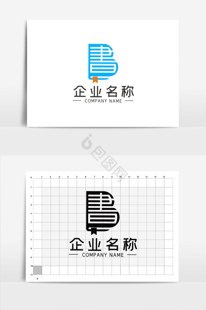 字母B书本LOGOVI模板图片