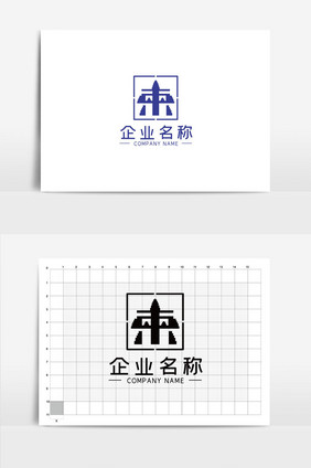 简约创意柬字LOGOVI模板