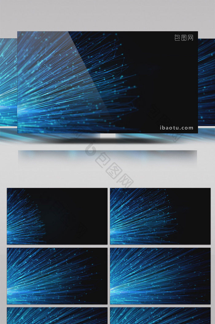 4K网络蓝色光线放射高清背景视频素材